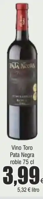FROIZ Vino Toro Pata Negra roble 75 cl oferta