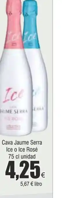 FROIZ Cava Jaume Serra Ice o Ice Rosé 75 cl unidad oferta