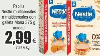 FROIZ Papilla Nestlé multicereales o multicereales con galleta María 375 g unidad oferta