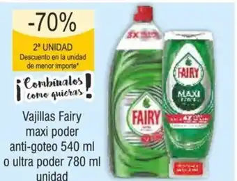 FROIZ Vajillas Fairy maxi poder anti-goteo 540 ml o ultra poder 780 ml unidad oferta