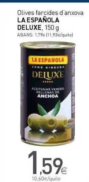 Condis La Española Deluxe Olives Farcides D'anxova, 150g oferta