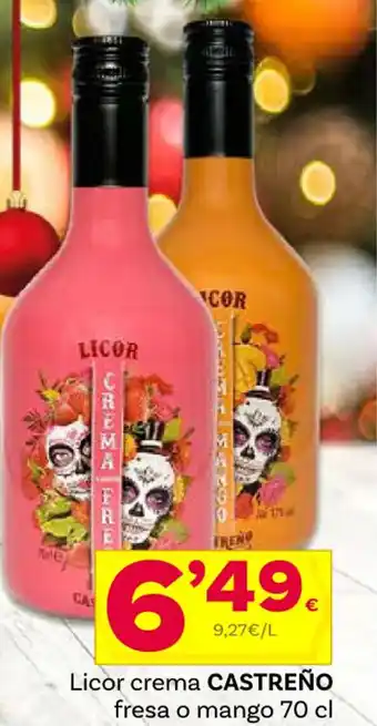 Supermercados Dani Licor crema CASTREÑO fresa o mango 70 cl oferta