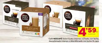 Supermercados Dani Café NESCAFÉ Dolce Gusto intenso, cortado, con leche, descafeinado intenso o descafeinado con leche 16 caps oferta