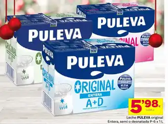 Supermercados Dani Leche PULEVA original Entera, semi o desnatada P-6 x 1L oferta