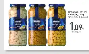 Condis Cidacos Llegums Al Natural, 400g oferta