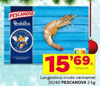 Supermercados Dani Langostino crudo vannamei 30/40 PESCANOVA 2 kg oferta