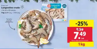 Lidl Langostino crudo oferta