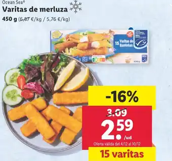 Lidl Varitas de merluza oferta