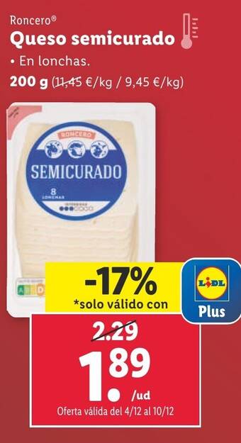Lidl Queso semicurado oferta