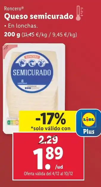 Lidl Queso semicurado oferta