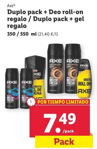 Lidl Duplo pack + Deo roll-on regalo / Duplo pack + gel regalo oferta