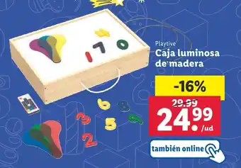 Lidl Caja luminosa de madera oferta