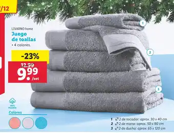 Lidl Juego de toallas oferta