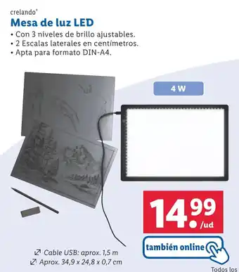 Lidl Mesa de luz LED oferta
