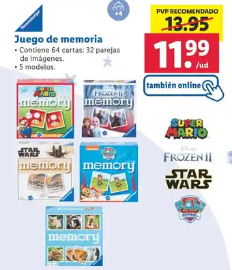 Lidl Juego de memoria oferta