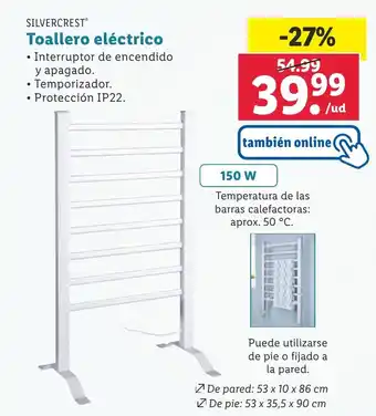 Lidl Toallero eléctrico oferta