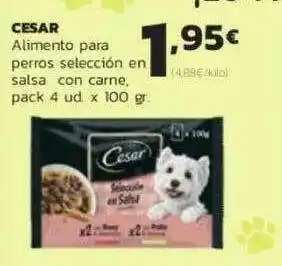 Supermercados Lupa Cesar Alimento Para Perros Selección En Salsa Con Carne pack 4 ud x 100gr oferta