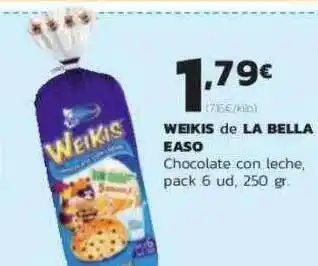 Supermercados Lupa Weikis De La Bella Easo Chocolate Con Leche pack 6 ud 250 gr oferta