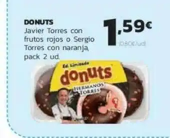 Supermercados Lupa Donuts Javier Torres Con Frutos Rojos O Sergio Torres Con Narranja pack 2ud oferta