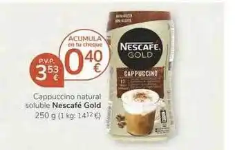 Consum Nescafé Gold Cappuccino Natural Soluble 250g oferta