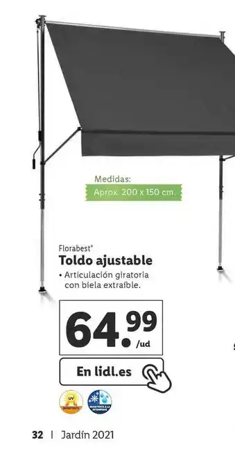 Lidl Florabest Toldo Ajustable oferta