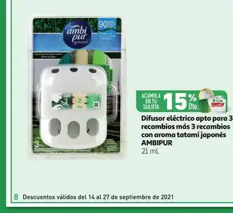 Alcampo Difusor électrico Apto Para 3 Recambios Más 3 Recambios Con Aroma Tatami Japonés Ambipur oferta