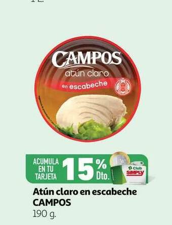 Alcampo Atún Claro En Escabeche Campos 190g oferta