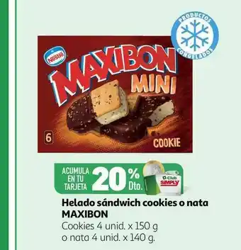 Alcampo Helado Sándwich Cookies O Nata Maxibon x 150g oferta