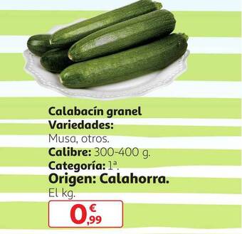 Alcampo Calabacín Granel oferta