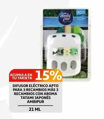 Alcampo Difusor Eléctrico Apto Para 3 Recambios Más 3 Recambios Con Aroma Tatami Japonés Ambipur 21ml oferta