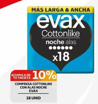 Alcampo Compresa Cottonlike Con Alas Noche Evax 18unid oferta