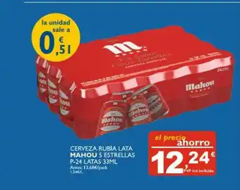 Cash Ecofamilia Cerveza Rubia Lata Mahou 5 Estrellas P-24 oferta