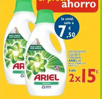 Cash Ecofamilia Detergente Líquido Original Ariel 40 oferta