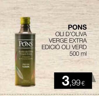 Plusfresc Pons Oli D'oliva Verge Extra Edició Oli Verd 500ml oferta
