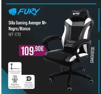 MR Micro Fury Silla Gaming Avenger M+ Negro Blanco oferta