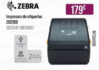 Zebra Impresora De Etiquetas Zd220d