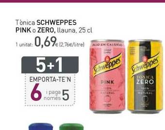 Condis Tónica Schweppes Pink O Zero oferta