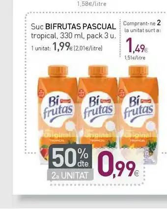 Condis Bifrutas Pascual Suc Tropical 300ml pack 3u oferta