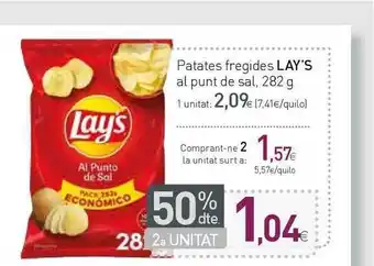 Condis Lay's Patates Fregides Al Punt De Sal 282g oferta