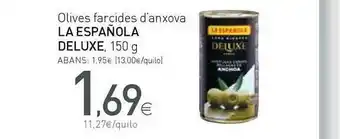 Condis La Española Deluxe Olives Farcides D'anxoav 150g oferta