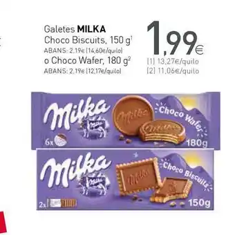 Condis Milka Galetes Choco Biscuits 150/180g oferta