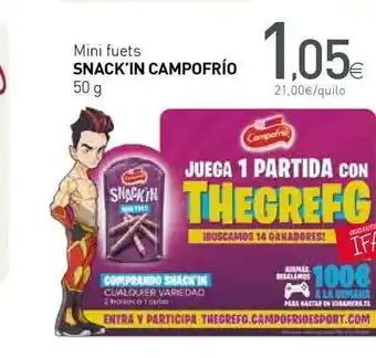 Condis Mini Fuets Snack'in Campofrío 50 g oferta