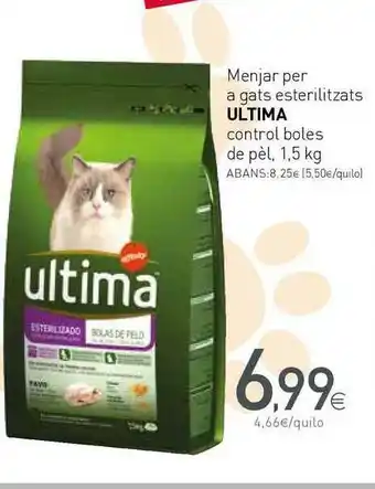 Condis Menjar Per A Gats Esterilizats Ultima Control Boles 1,5 kg oferta