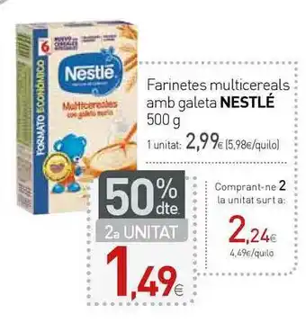 Condis 50% Dte. 2a Unitat Farinetes Multicreales Amb Galeta Nestlé 500 g oferta