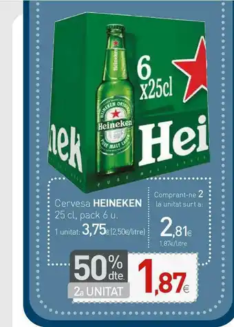 Condis 50% Dte. 2a Unitat Cervesa Heineken oferta