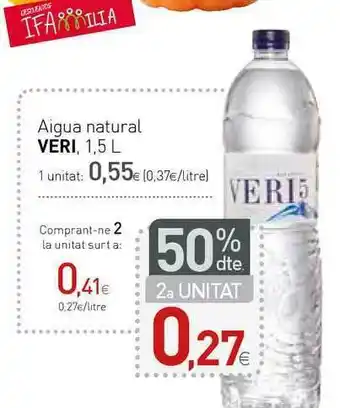 Condis 50% Dte. 2a Unitat Aigua Natural Veri 1,5 L oferta