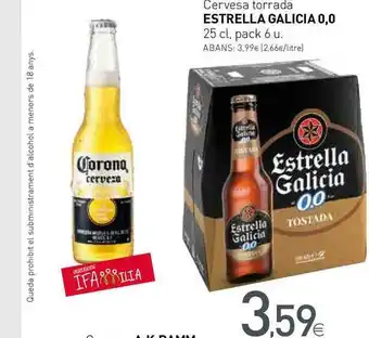 Condis Cervesa Torrada Estrella Galicia 0.0 25 cl oferta
