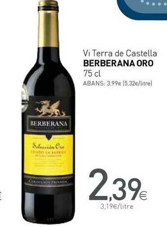 Condis Vi Terra De Castella Berberana Oro 75 cl oferta