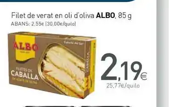 Condis Filet De Verat En Oli D'oliva Albo 85 g oferta