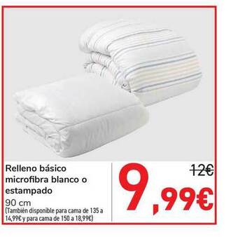Carrefour Relleno Básico Microfibra Blanco O Estampado oferta